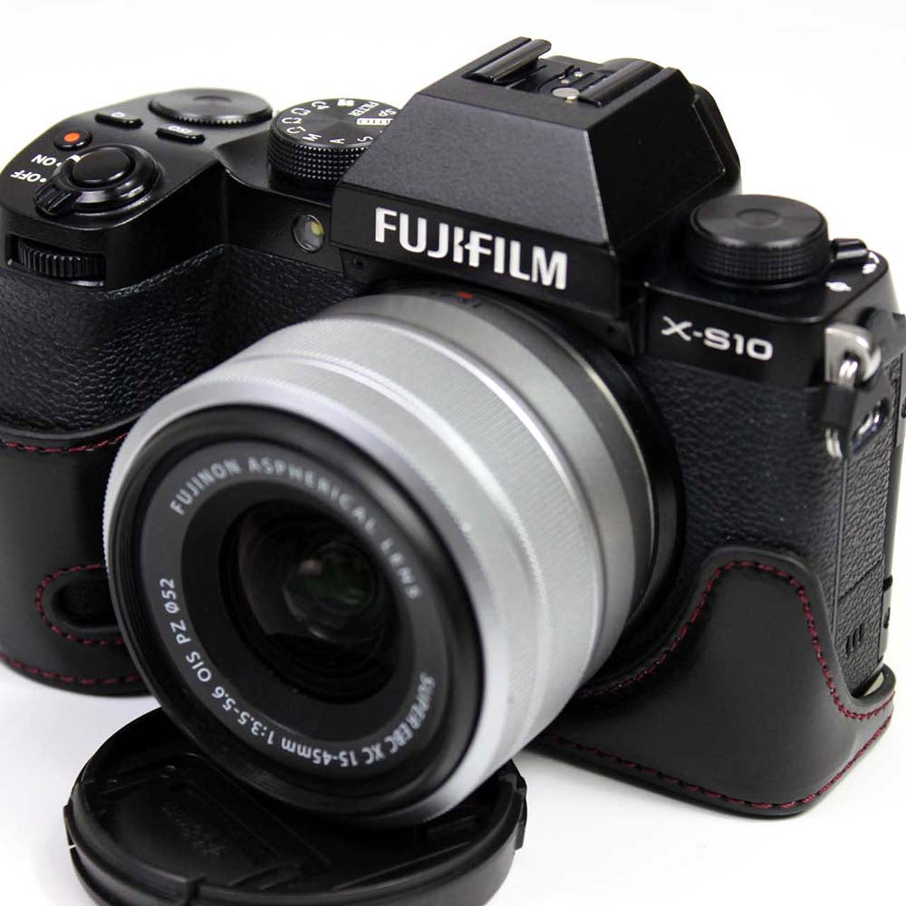 PU Leather Half Camera Case Cover for Fujifilm Fuji X-S10