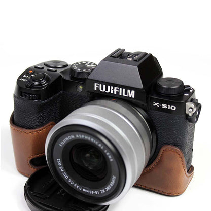 PU Leather Half Camera Case Cover for Fujifilm Fuji X-S10