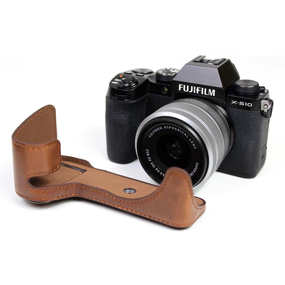 PU Leather Half Camera Case Cover for Fujifilm Fuji X-S10