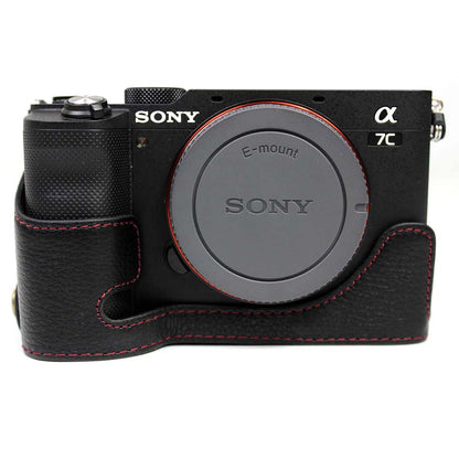 Genuine Leather Camera Half Cover Case for Sony A7C Camera