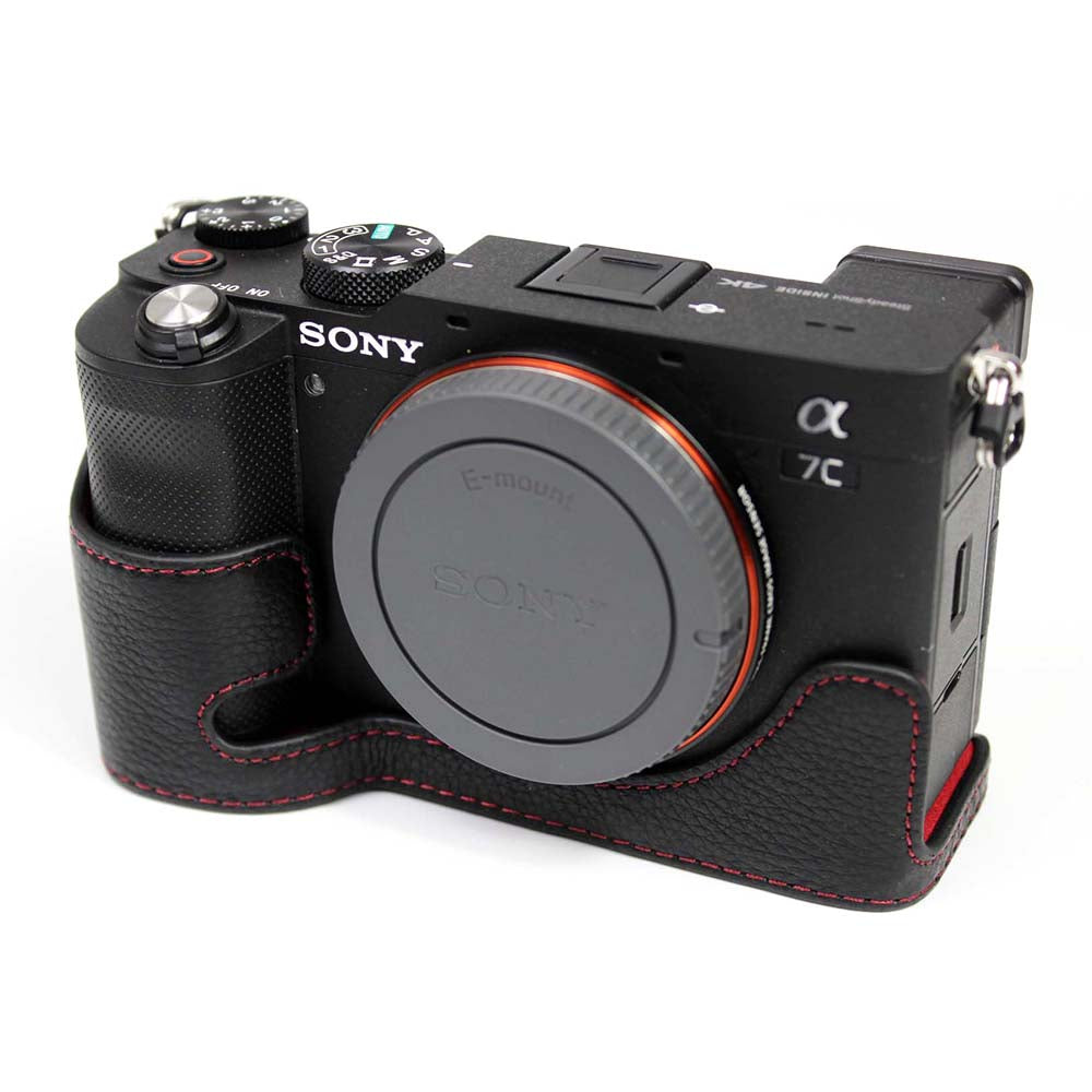 Genuine Leather Camera Half Cover Case for Sony A7C Camera