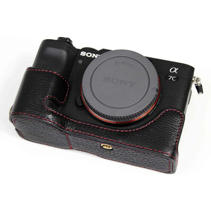 Genuine Leather Camera Half Cover Case for Sony A7C Camera