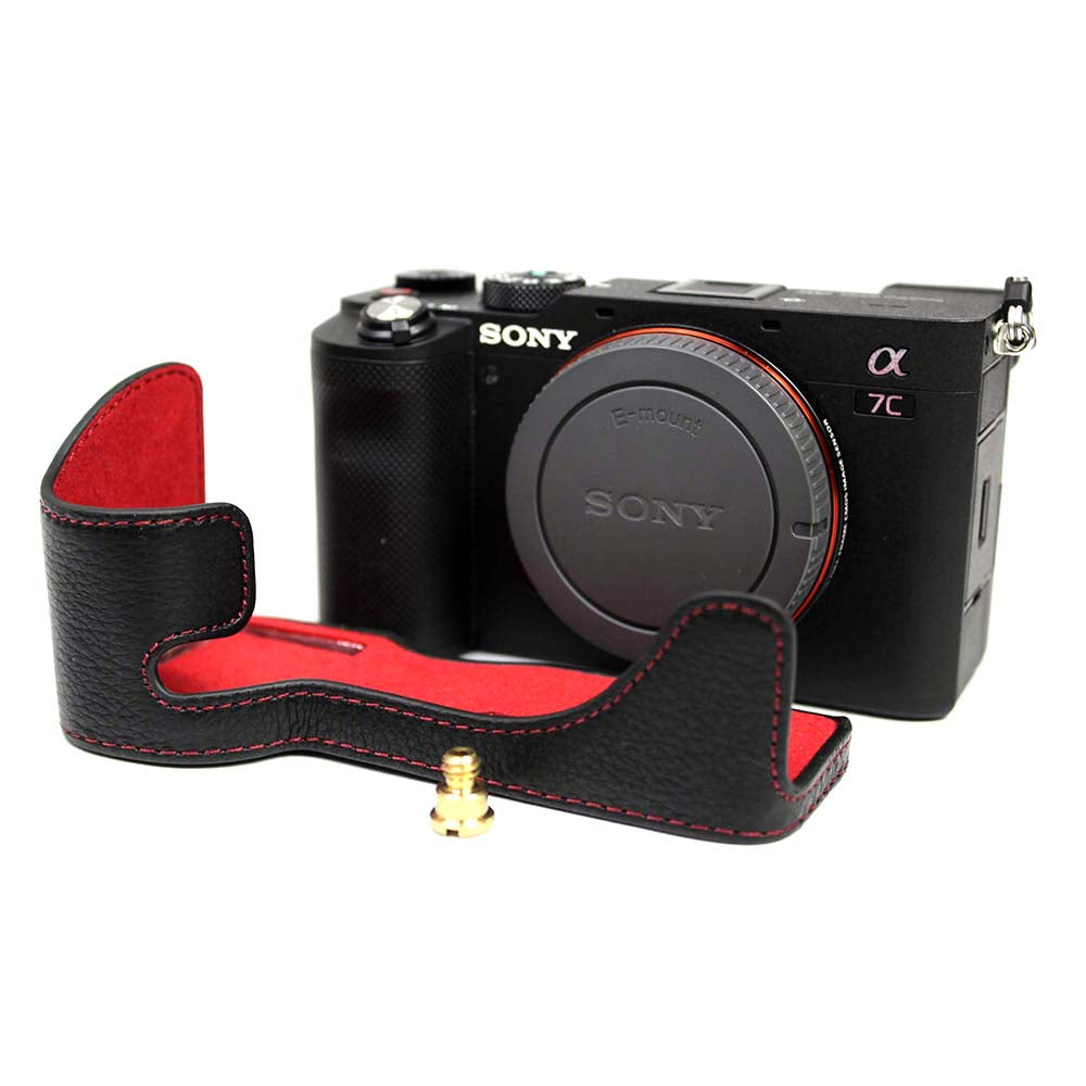 Genuine Leather Camera Half Cover Case for Sony A7C Camera