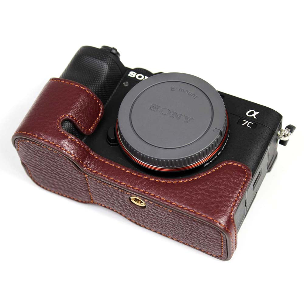 Genuine Leather Camera Half Cover Case for Sony A7C Camera