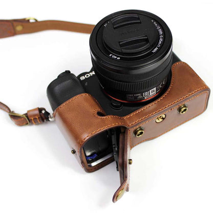 PU Leather Half Camera Case Cover for Sony A7C Camera