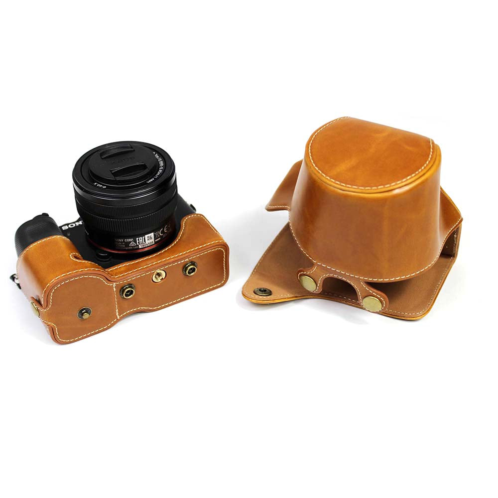 PU Leather Half Camera Case Cover for Sony A7C Camera