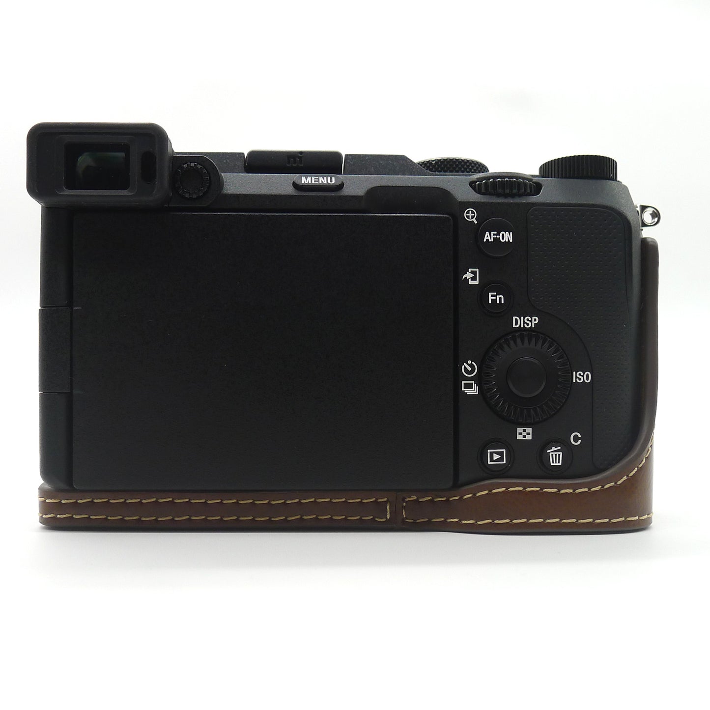 Camera Half Case PU Leather Bottom Protective Cover with Battery Opening for Sony A7C