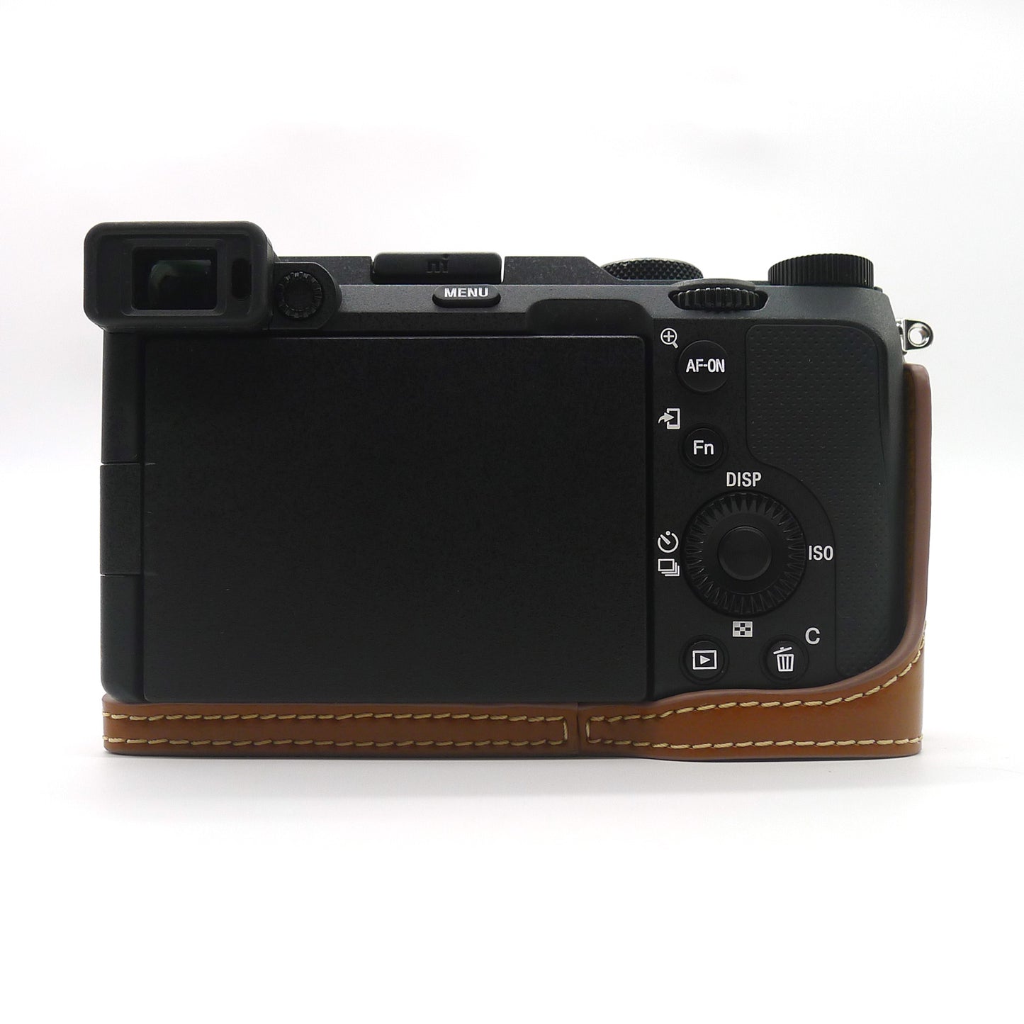 Camera Half Case PU Leather Bottom Protective Cover with Battery Opening for Sony A7C