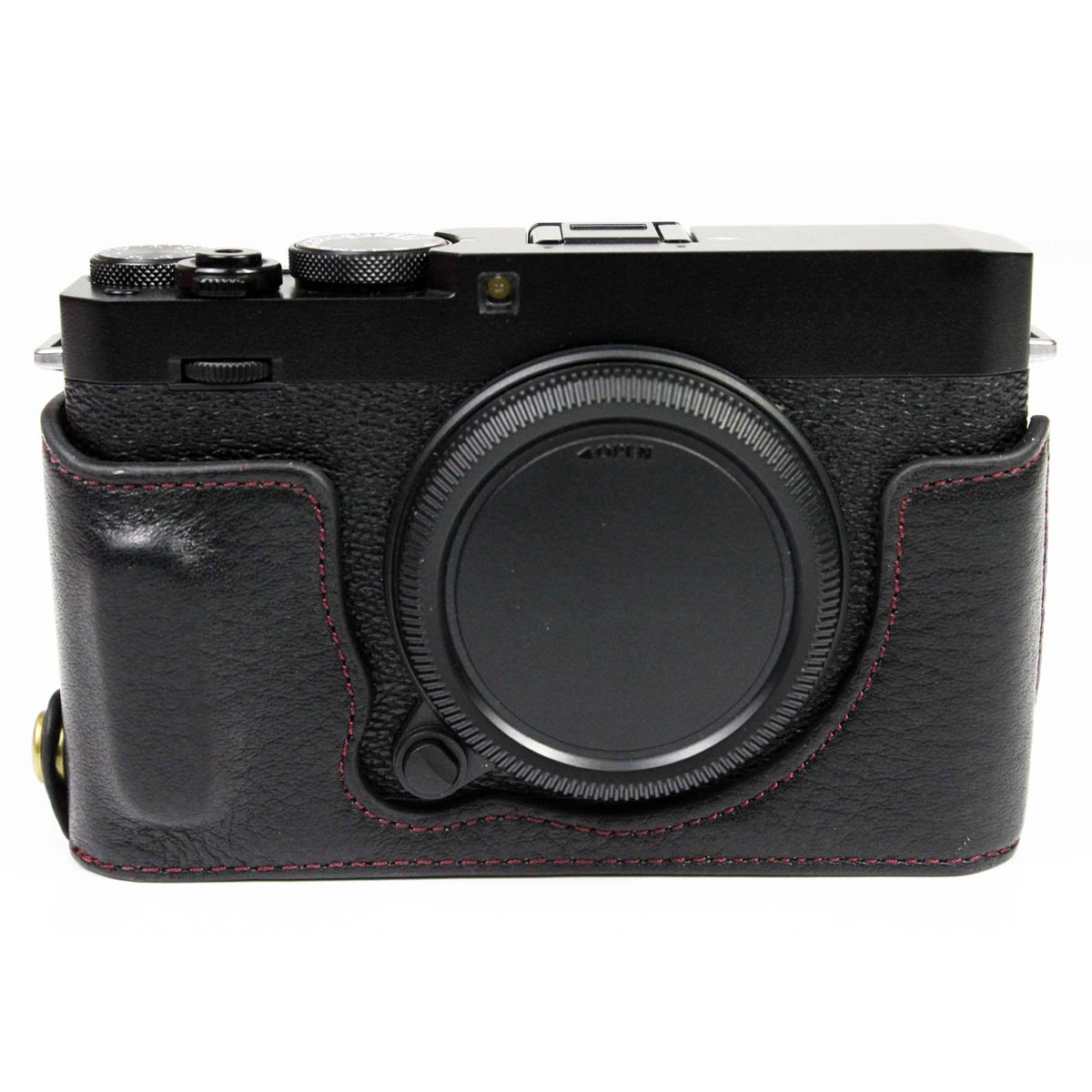 Genuine Leather Camera Bag Bottom Case Half Body Cover Protector with Battery Opening for Fuji X-E4