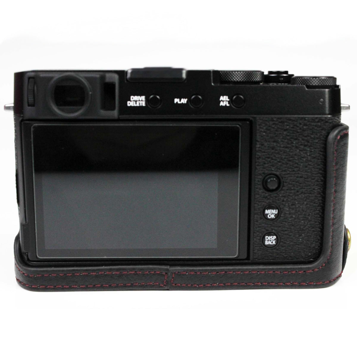 Genuine Leather Camera Bag Bottom Case Half Body Cover Protector with Battery Opening for Fuji X-E4