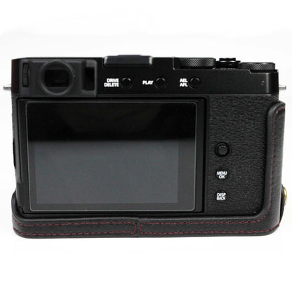 Genuine Leather Camera Bag Bottom Case Half Body Cover Protector with Battery Opening for Fuji X-E4