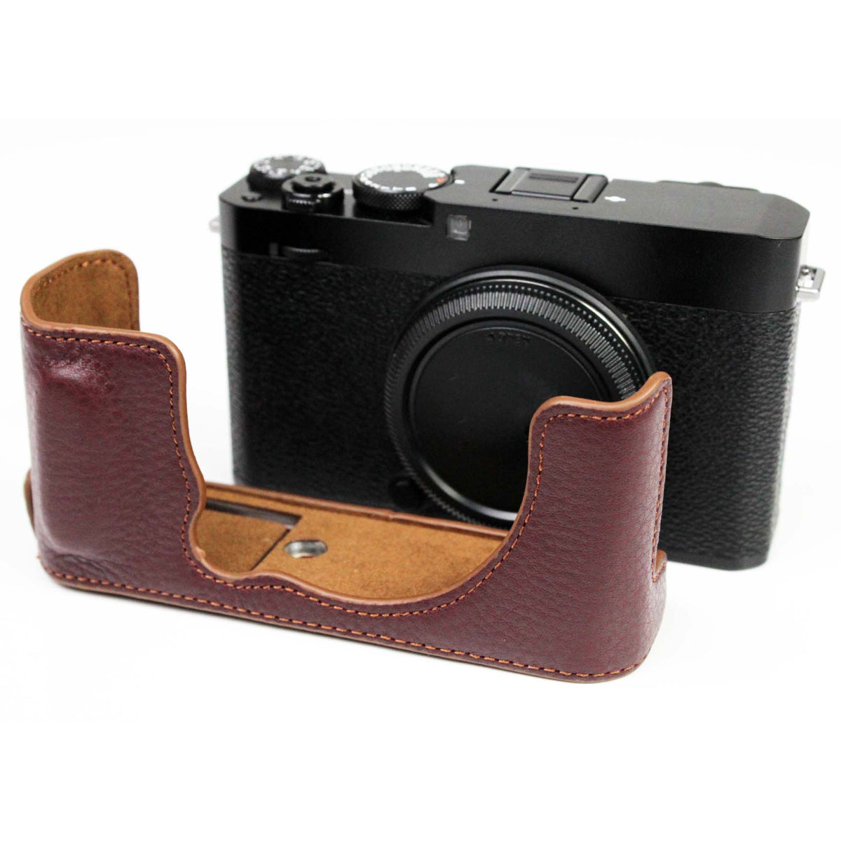 Genuine Leather Camera Bag Bottom Case Half Body Cover Protector with Battery Opening for Fuji X-E4