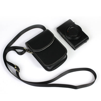 Camera Bag PU Leather Protective Case with Shoulder Strap for Canon Ricoh Sony Olympus