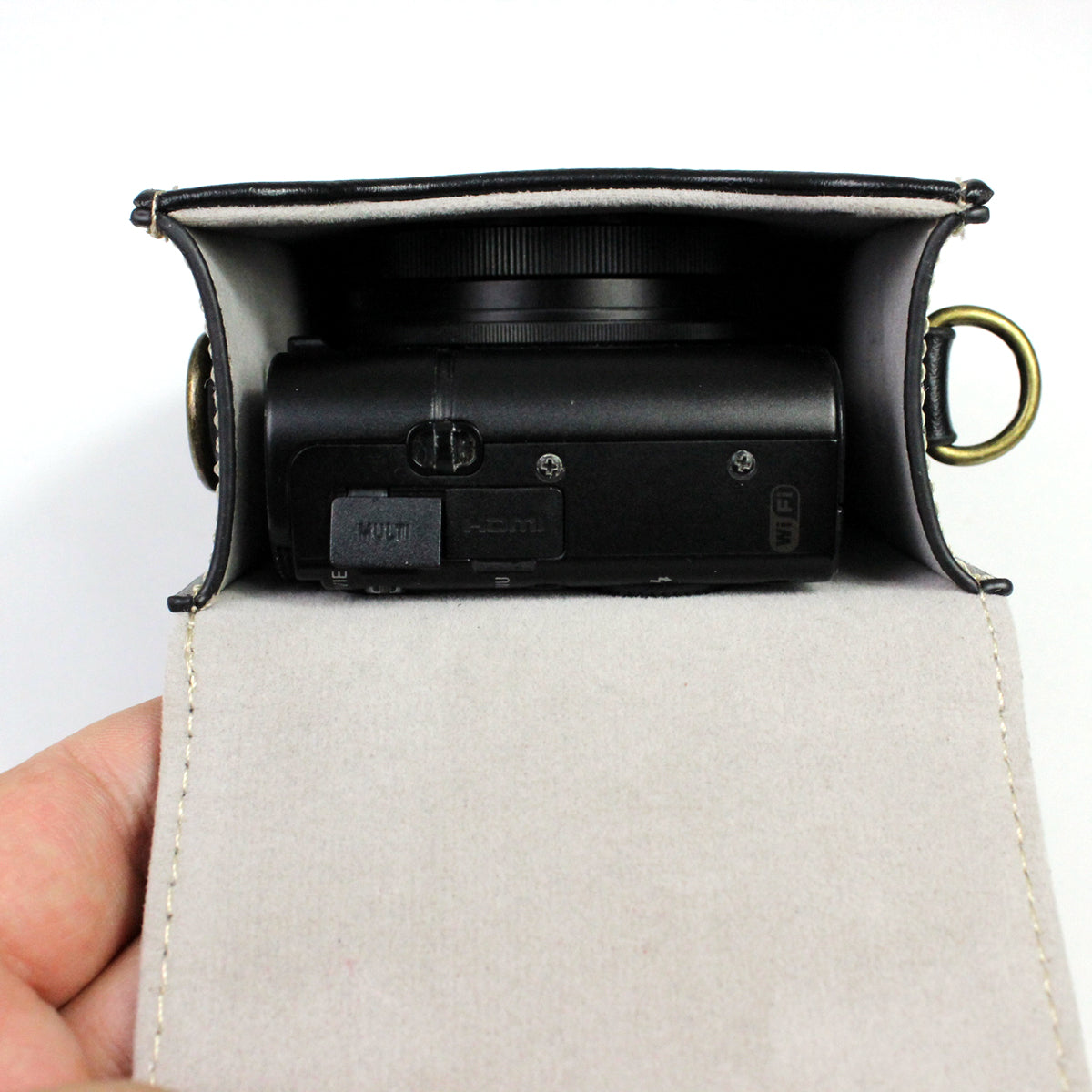 Camera Bag PU Leather Protective Case with Shoulder Strap for Canon Ricoh Sony Olympus