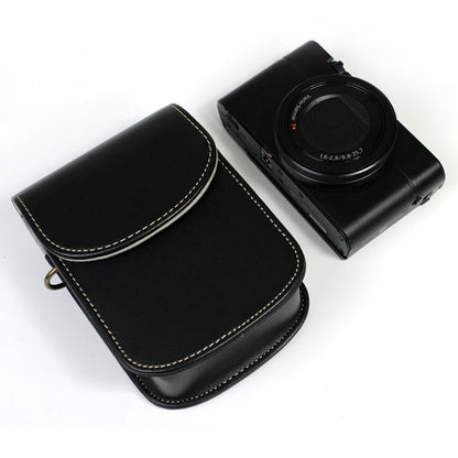 Camera Bag PU Leather Protective Case with Shoulder Strap for Canon Ricoh Sony Olympus