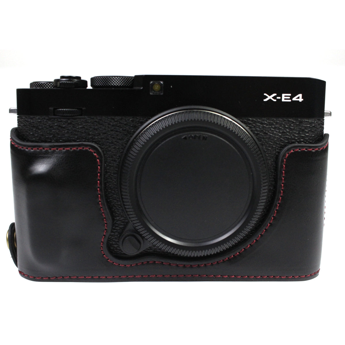 PU Leather Camera Bag Bottom Case Protective Half Body Cover with Battery Opening for Fuji X-E4