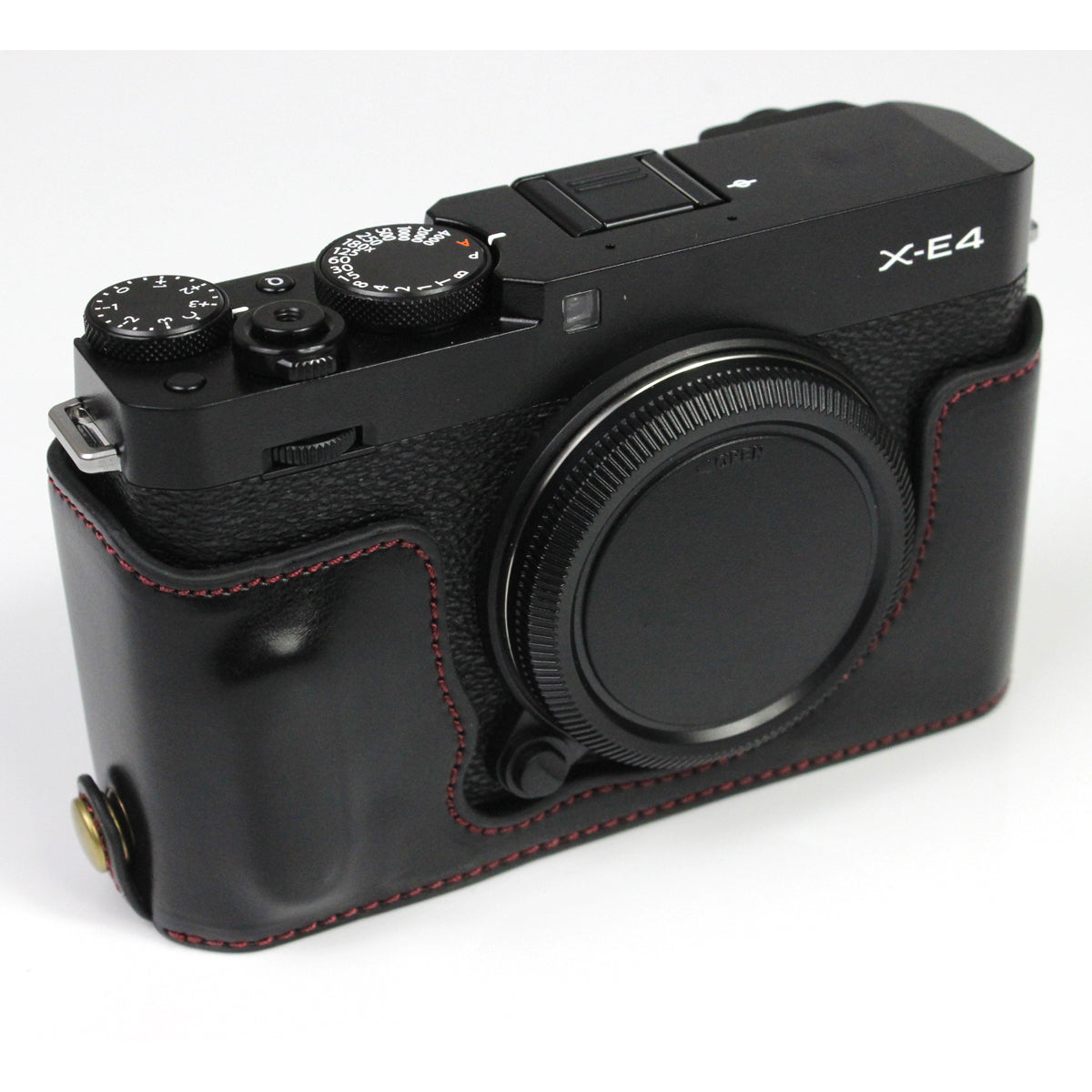 PU Leather Camera Bag Bottom Case Protective Half Body Cover with Battery Opening for Fuji X-E4