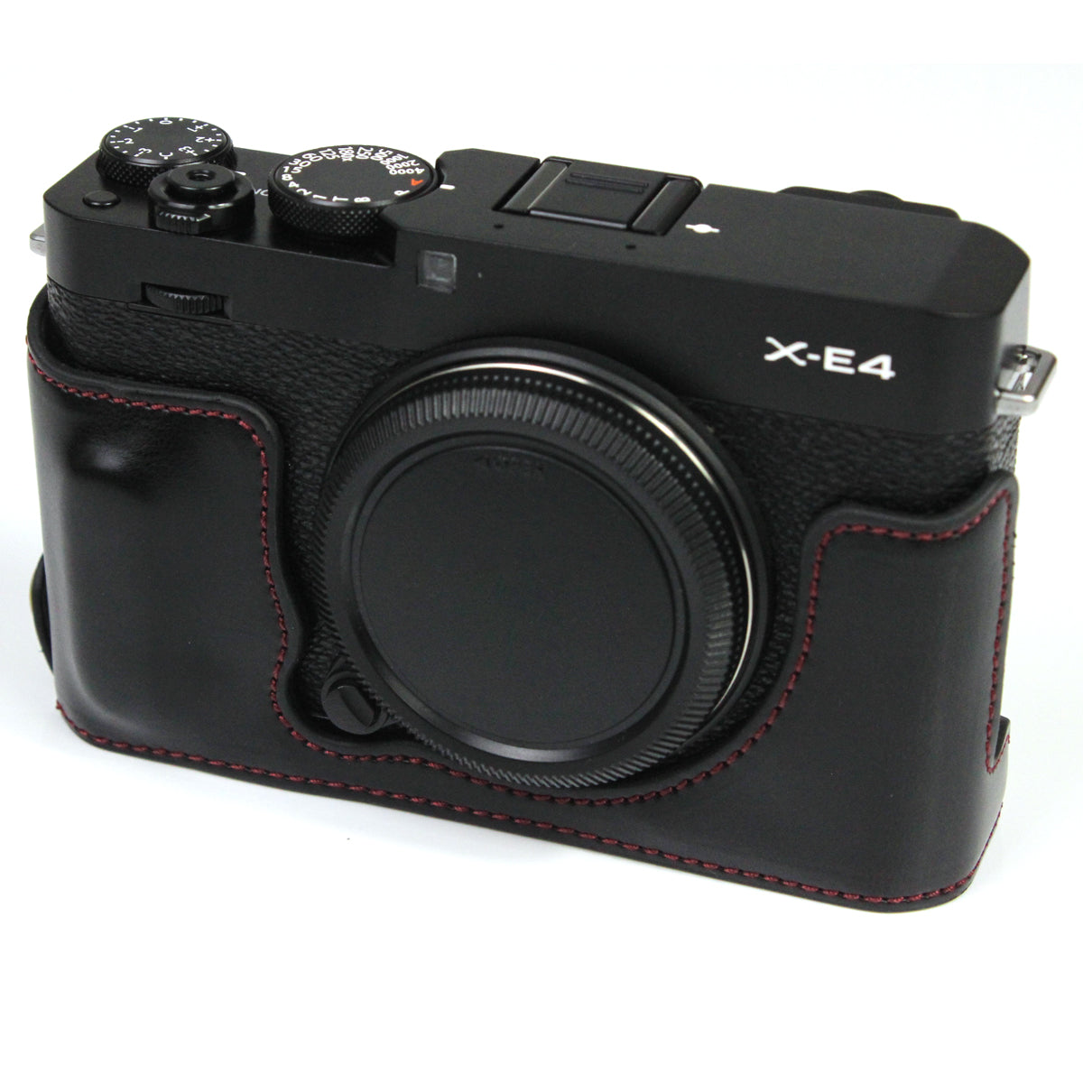 PU Leather Camera Bag Bottom Case Protective Half Body Cover with Battery Opening for Fuji X-E4