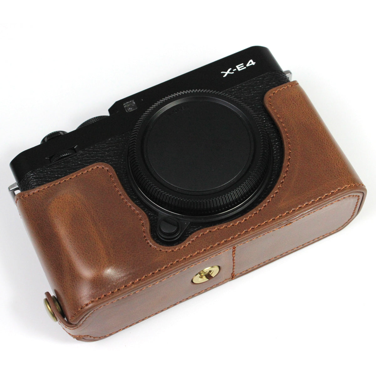 PU Leather Camera Bag Bottom Case Protective Half Body Cover with Battery Opening for Fuji X-E4