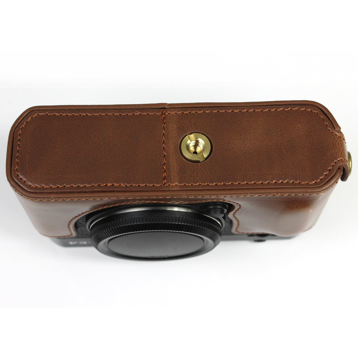 PU Leather Camera Bag Bottom Case Protective Half Body Cover with Battery Opening for Fuji X-E4