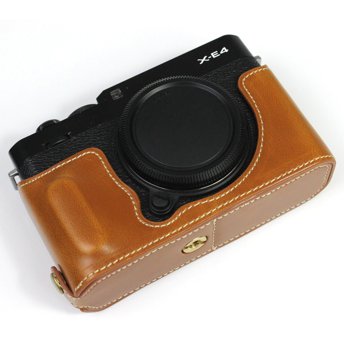 PU Leather Camera Bag Bottom Case Protective Half Body Cover with Battery Opening for Fuji X-E4