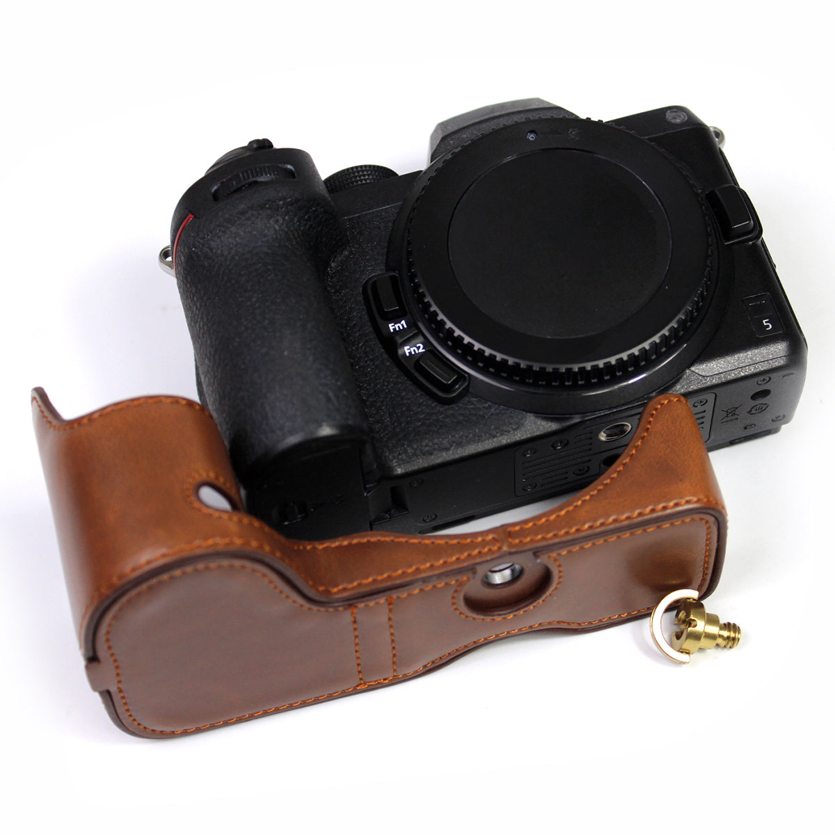 PU Leather Camera Protection Bottom Case Bag Half Body Cover with Battery Opening for Nikon Z5/Z6/Z7/Z6II/Z62/Z7II/Z72