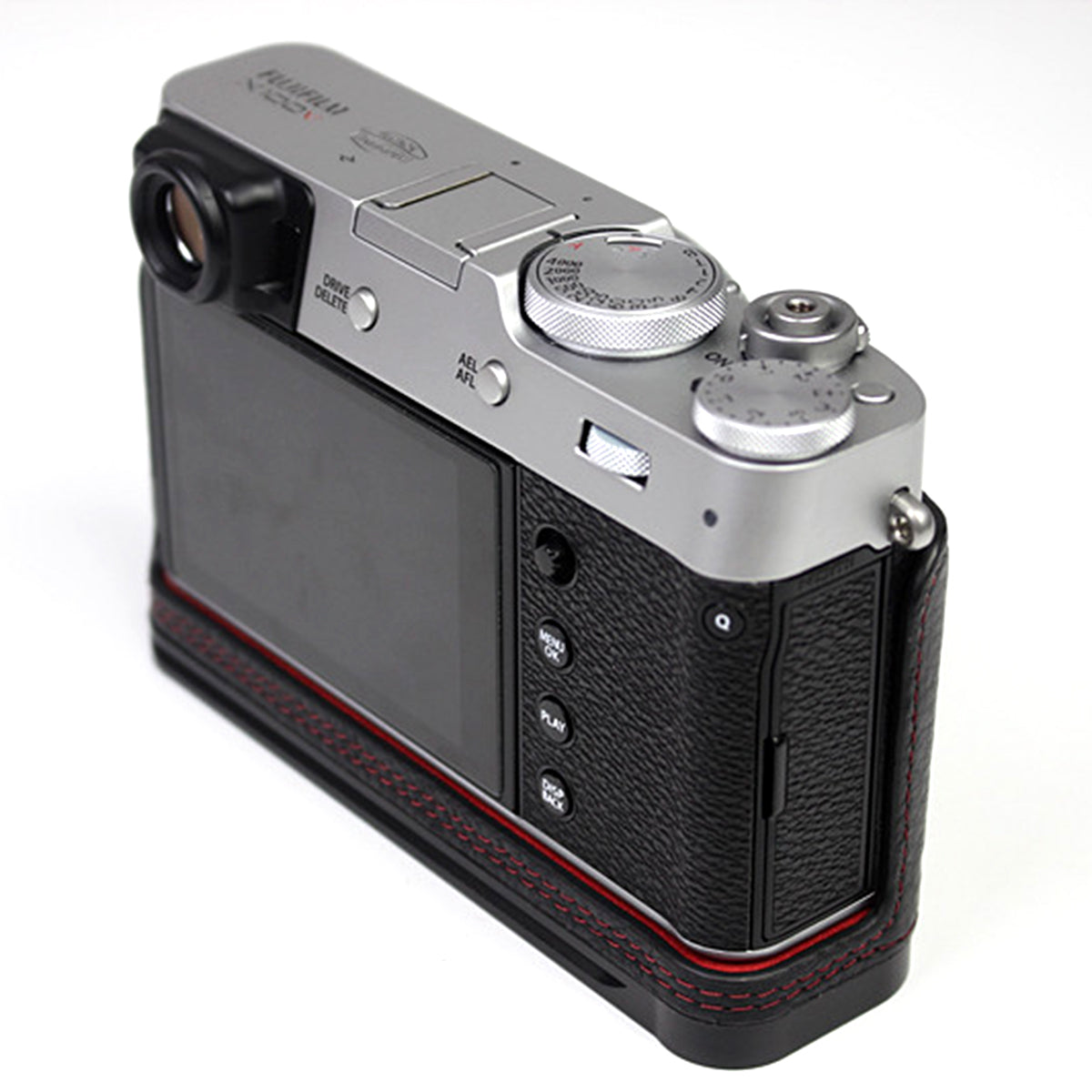 Genuine Leather Camera Half Body Cover Bottom Case Quick Release Plate Set for Fuji X100V