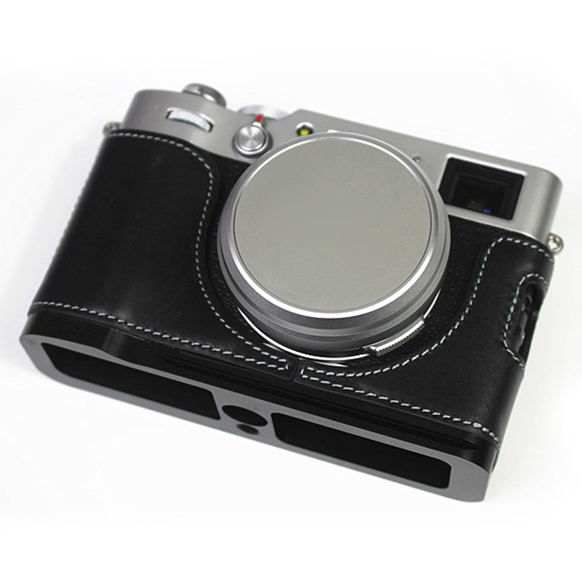 Genuine Leather Camera Half Body Cover Bottom Case Quick Release Plate Set for Fuji X100V