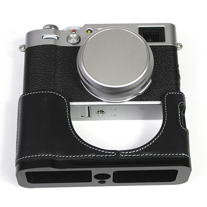 Genuine Leather Camera Half Body Cover Bottom Case Quick Release Plate Set for Fuji X100V