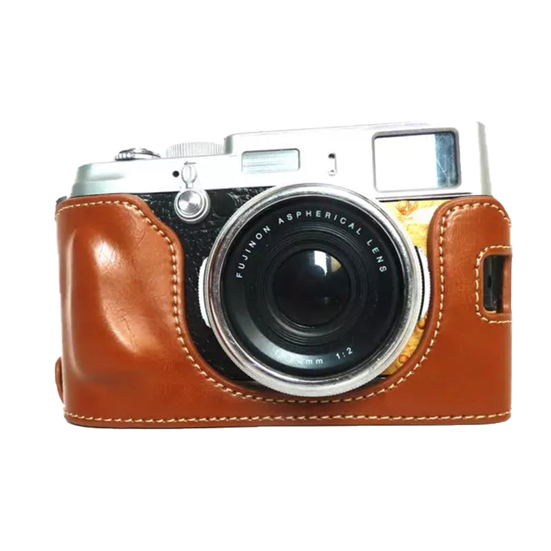 Camera Protection Bottom Case PU Leather Cover Bag with Battery Opening for Fuji X100/X100S/X100T