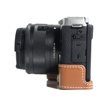 PU Leather Camera Protection Bottom Case Cover with Battery Opening for Canon EOS M6 Mark II