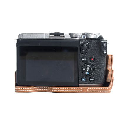 PU Leather Camera Protection Bottom Case Cover with Battery Opening for Canon EOS M6 Mark II