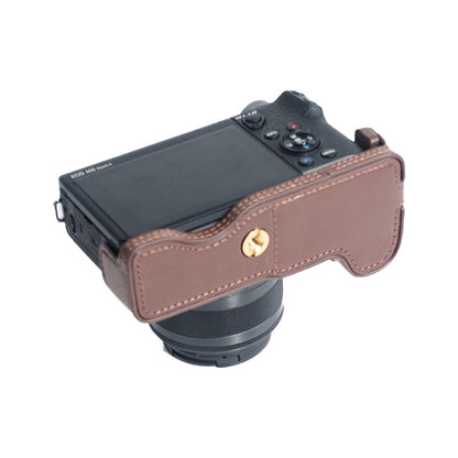 PU Leather Camera Protection Bottom Case Cover with Battery Opening for Canon EOS M6 Mark II