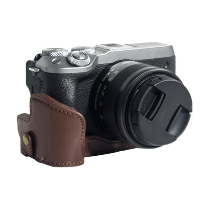 PU Leather Camera Protection Bottom Case Cover with Battery Opening for Canon EOS M6 Mark II