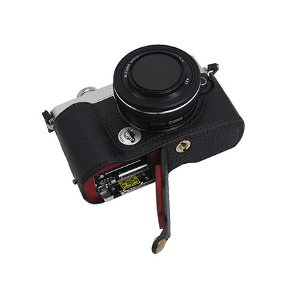 Camera Bottom Case Genuine Leather Protective Half Cover with Battery Opening for Olympus PEN E-P7/EP7