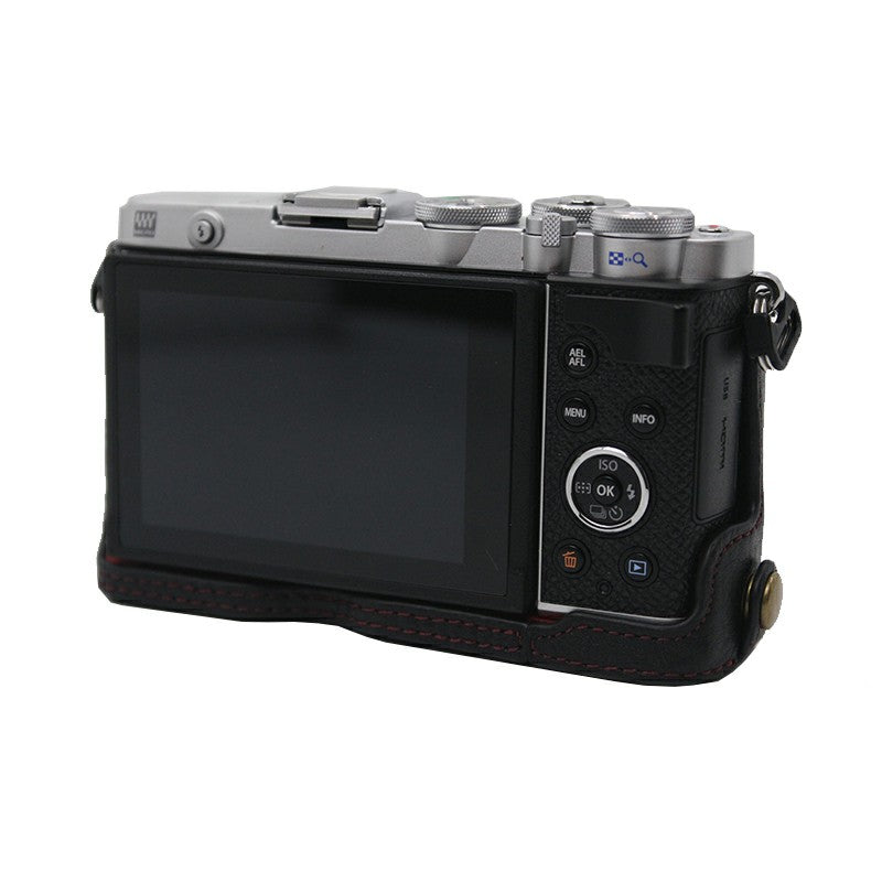 Camera Bottom Case Genuine Leather Protective Half Cover with Battery Opening for Olympus PEN E-P7/EP7