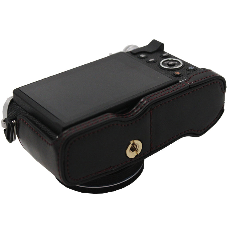 PU Leather Camera Bottom Case Protection Half Cover with Battery Opening for Olympus PEN E-P7/EP7