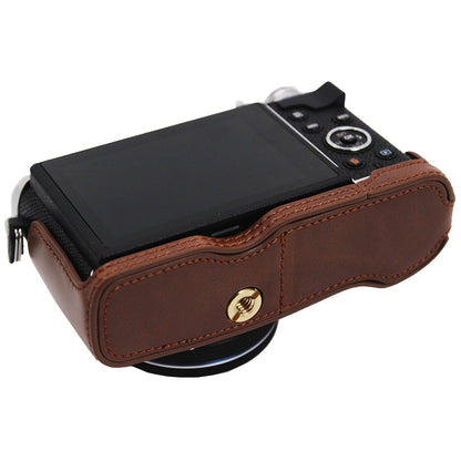 PU Leather Camera Bottom Case Protection Half Cover with Battery Opening for Olympus PEN E-P7/EP7