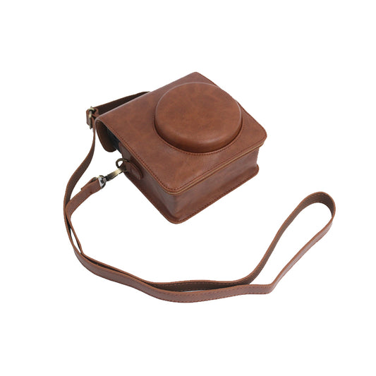 Detachable Lens Protective Lid Design PU Leather Camera Bag Cover with Shoulder Strap for Fuji Instax Mini 40