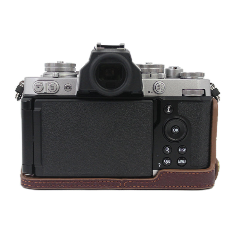 Genuine Leather Camera Bottom Case Protective Half Body Cover with Battery Opening for Nikon Z fc