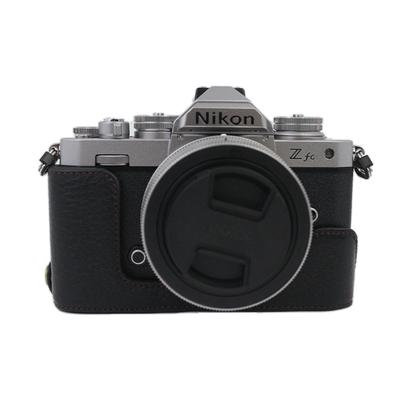 Genuine Leather Camera Bottom Case Protective Half Body Cover with Battery Opening for Nikon Z fc