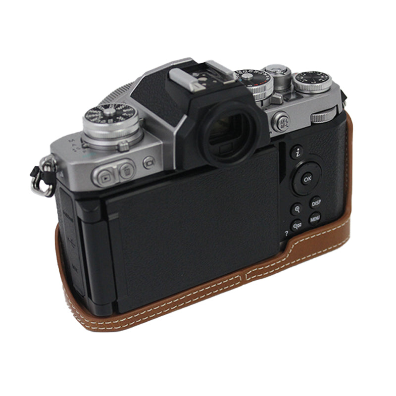 Camera Bag Bottom Case PU Leather Protective Half Body Cover with Battery Opening for Nikon Z fc