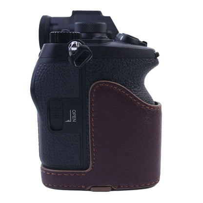 Shockproof Camera Cover Genuine Leather Camera Bottom Case Protective Sleeve for Sony A7M4/A1/A7S III/A7S3 Camera