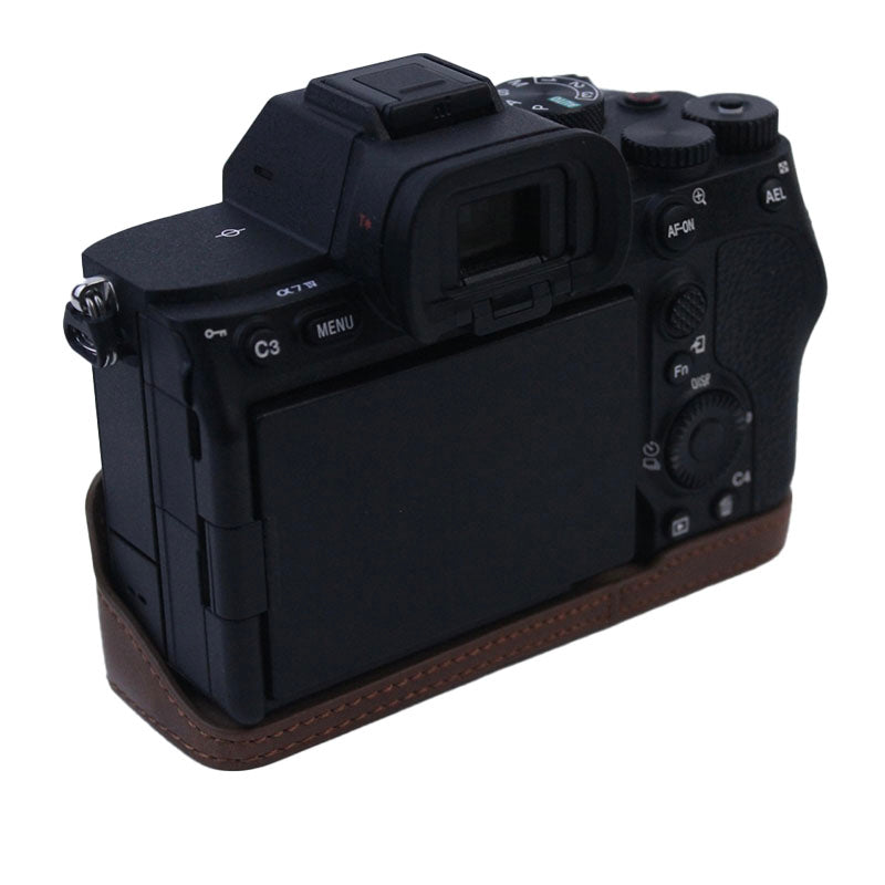 PU Leather Camera Bottom Case Protective Half Body Cover for Sony A7M4/A1/A7S III/A7S3 Camera