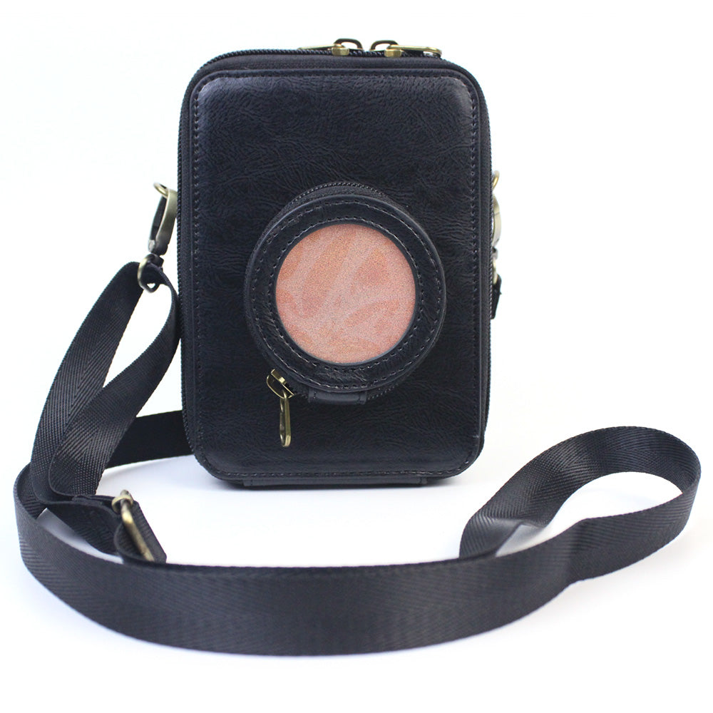 For Fujifilm Instax Mini Evo Vintage PU Leather Camera Case Camera Bag with Shoulder Strap