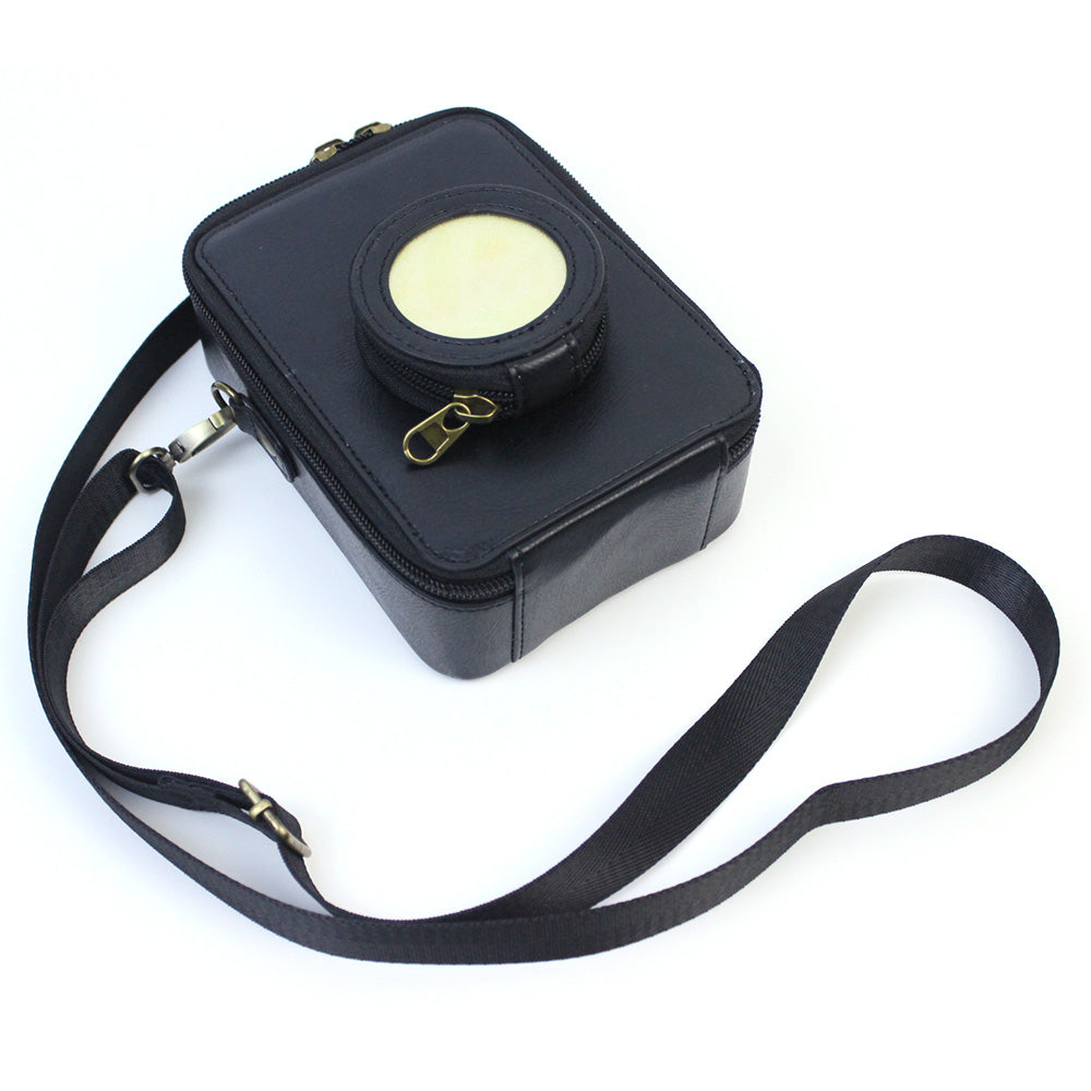 For Fujifilm Instax Mini Evo Vintage PU Leather Camera Case Camera Bag with Shoulder Strap