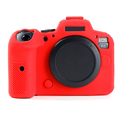 For Canon EOS R6 Litchi Texture Silicone DSLR Camera Protective Cover Case