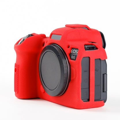 For Canon EOS R6 Litchi Texture Silicone DSLR Camera Protective Cover Case