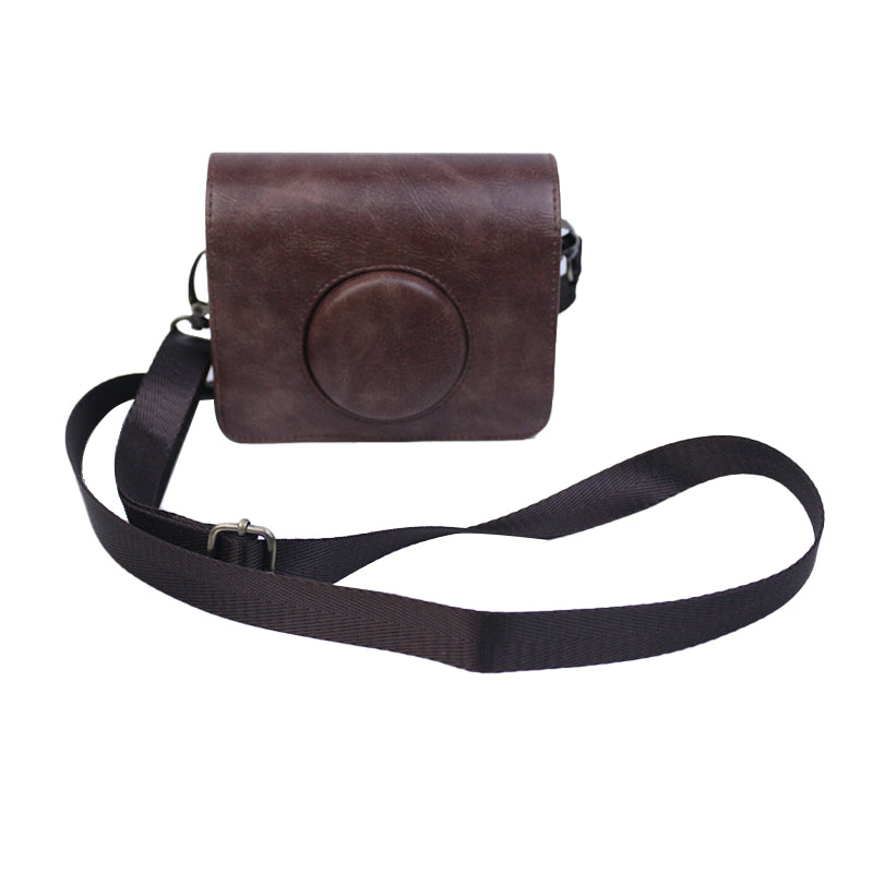 For Fujifilm Instax Mini Evo Horizontal Vintage PU Leather Camera Case Camera Bag with Shoulder Strap