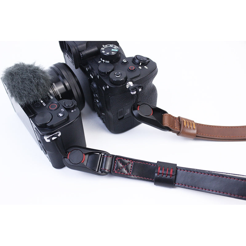 For Fujifilm XT4 XS10 Sony A7M4 A7r3 Quick Release Carrying Rope PU Leather Camera Hanging Strap